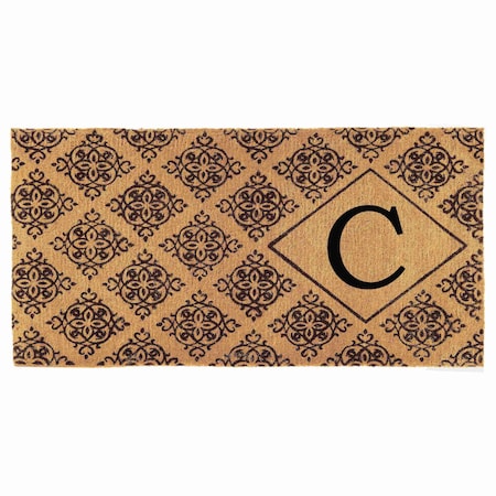 Monogram Door Mat, Black, Natural, 36 in W x 72 in L